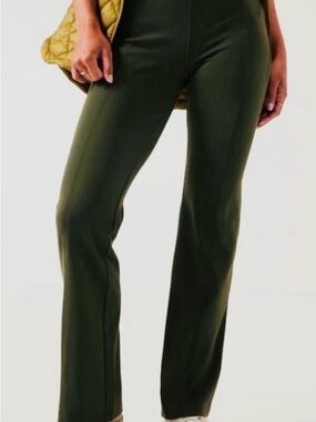 Athleta Olive Green Straight-Leg Pants